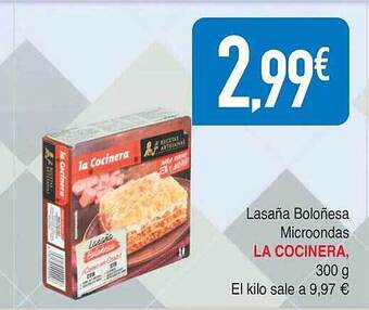 Masymas Lasaña boloñesa microondas la cocinera oferta