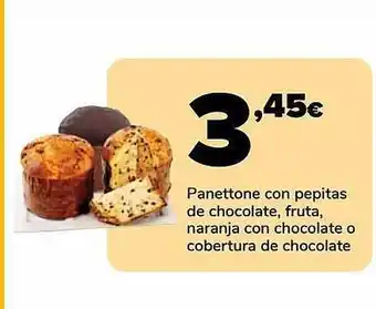 Supeco Panettone con pepitas de chocolate, fruta, naranja con chocolate o cobertura de chocolate oferta