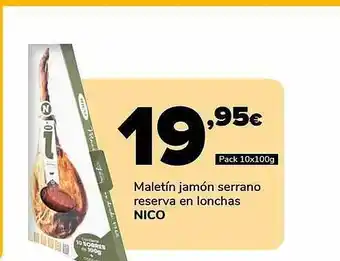 Supeco Maletín jamón serrano reserva en lonchas nico oferta
