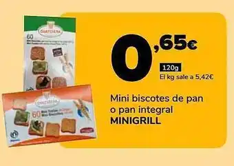 Supeco Mini biscotes de pan o pan integral minigrill oferta