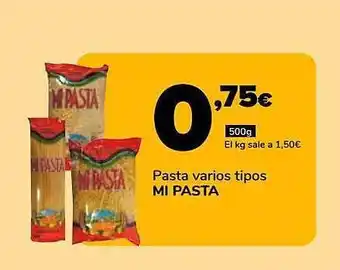 Supeco Pasta varios tipos mi pasta oferta