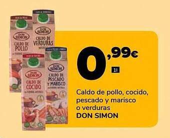 Supeco Caldo de pollo, cocido pescado y marisco o verduras don simon oferta