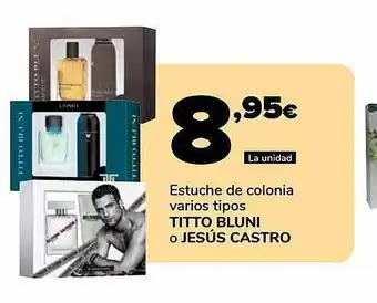 Supeco Estuche de colonia varios tipos titto bluni o jesús castro oferta