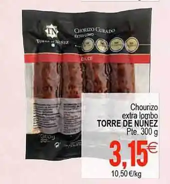 Plenus Supermercados Chourizo extra lomo torre de nunez pte. oferta
