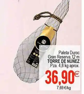 Plenus Supermercados Paleta duroc gran reserva torre de núnez pza oferta