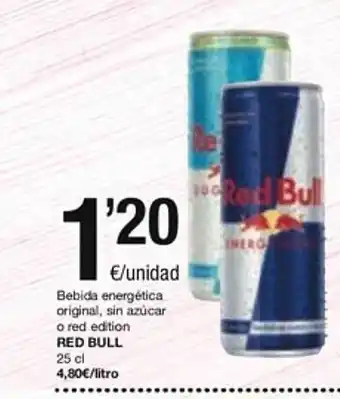 SPAR Fragadis Bebida energética original sin azúcar o red edition red bull oferta