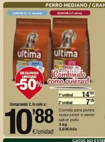 SPAR Fragadis Segona unitat -50% comida para perros razas junior o senior sabor pollo oferta