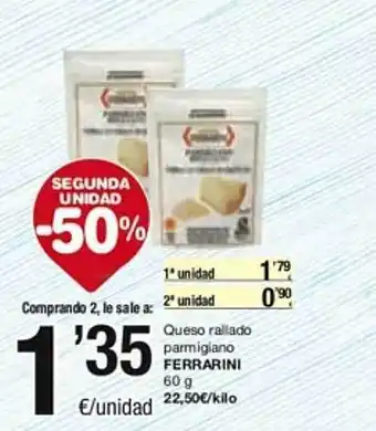 SPAR Fragadis Segona unitat -50% queso rallado parmigiano ferrarini oferta