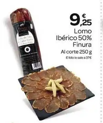 Supermercados El Jamón Lomo ibérico 50% finura al corte oferta