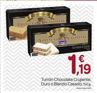 Supermercados El Jamón Turrón chocolate crujiente duro o blando casado oferta