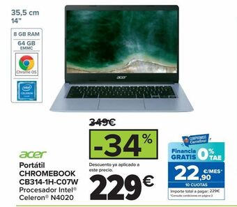 Carrefour Acer portátil chromebook cb314-1h-c07w oferta