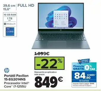 Carrefour Portátil pavilon 15-eg2014ns oferta