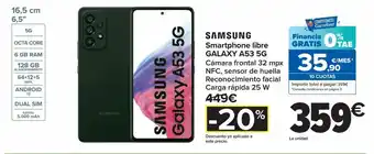 Carrefour Smartphone libre galaxy a53 5g oferta