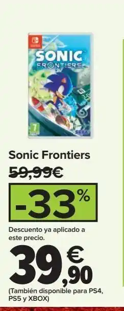 Carrefour Sonic frontiers nintendo oferta