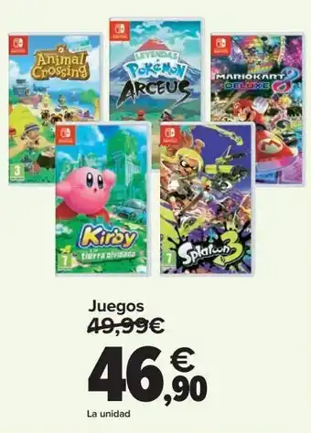 Carrefour Juegos nintendo oferta
