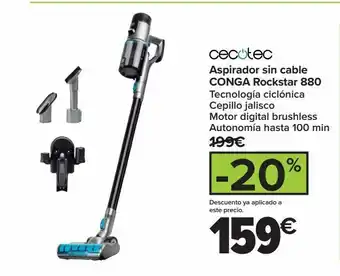 Carrefour Aapirador sin ccable conga rockstar 880 cecotec oferta