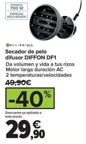 Carrefour Secador de pelo difusor diffon df1 oferta