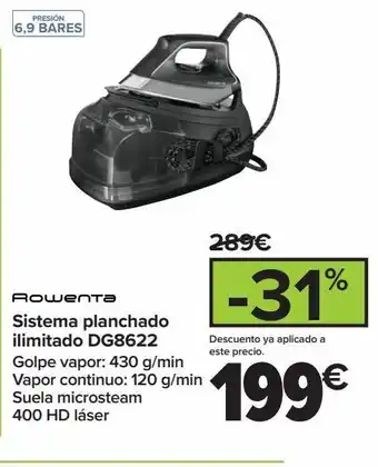 Carrefour Sistema planchado ilimitado dg8622 rowenta oferta
