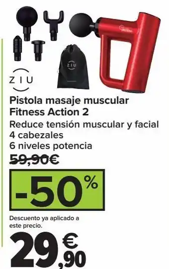 Carrefour Pistola masaje muscular fitness action 2 oferta