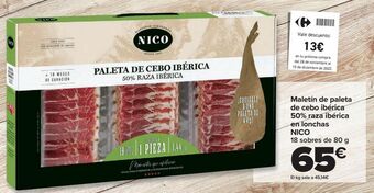 Carrefour Maletín de paleta de cebo ibérica 50% raza ibérica en lonchas nico oferta