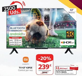 Alcampo Tv led 43'' xiaomi oferta