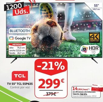 Alcampo Tv led 55'' tcl oferta