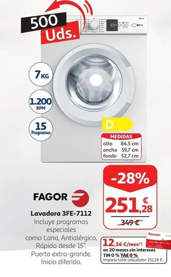 Alcampo Lavadoras fagor oferta