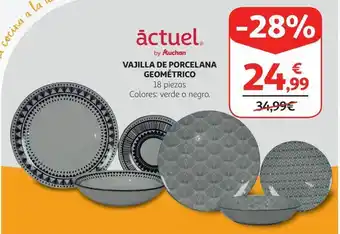 Alcampo Vajilla de porcelana actuel oferta