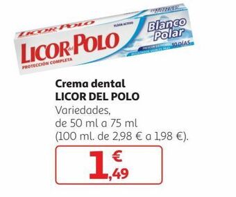 Alcampo Crema dental licor del polo oferta