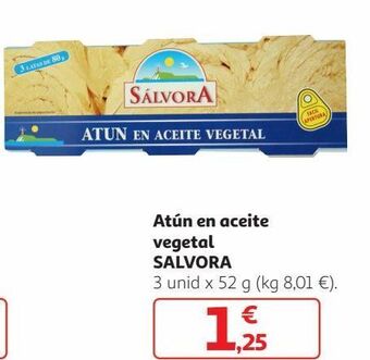 Alcampo Atún en aceite vegetal salvora oferta