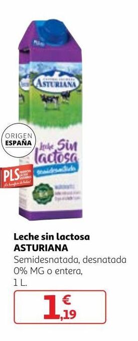 Alcampo Leche sin lactosa asturiana oferta