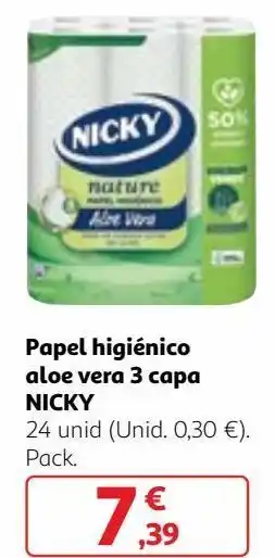 Alcampo Papel higiénico nicky oferta