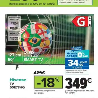 Carrefour Smart tv hisense oferta
