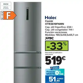 Carrefour Frigorífico combi oferta