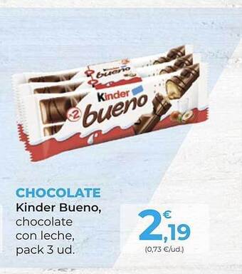 SPAR Gran Canaria Chocolate kinder bueno oferta