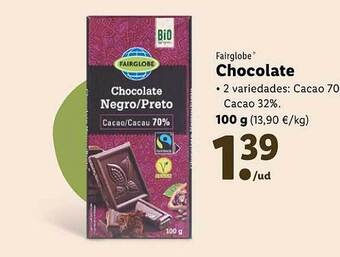 Lidl Fairglobe chocolate oferta