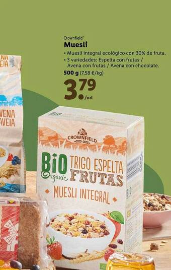Lidl Crownfield muesli oferta