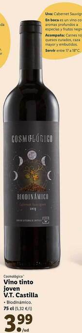 Lidl Cosmológico vino tinto joven v.t. castilla oferta