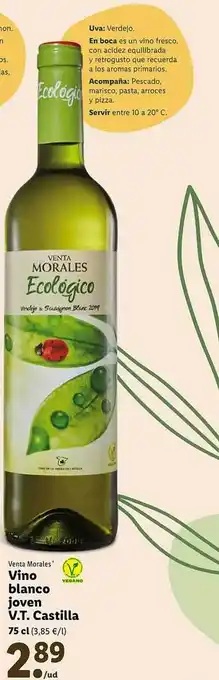 Lidl Venta morales vino blanco joven v.t. castilla oferta
