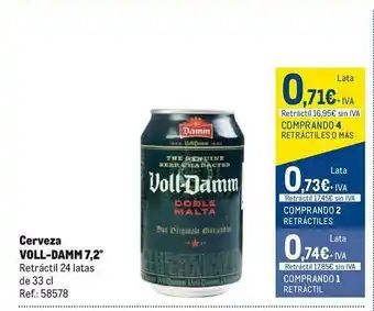 Makro Cerveza voll-damm 7.2° retráctil 24 latas oferta