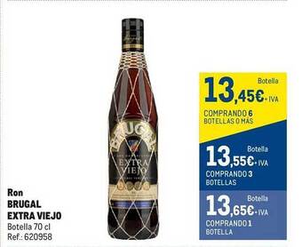 Makro Ron brugal extra viejo botella oferta