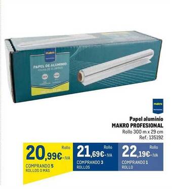 Makro Papel aluminio makro professional oferta