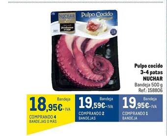 Makro Pulpo cocido 3-4 patas nuchar oferta