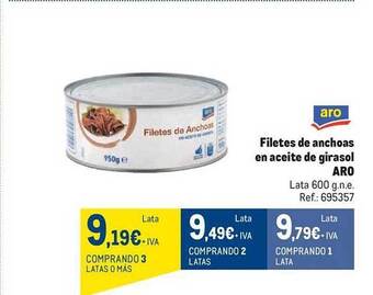 Makro Filetes de anchoas en aceite de girasol aro oferta