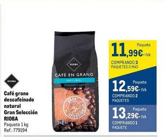 Makro Café grano descafeinado natural gran selección rioba oferta
