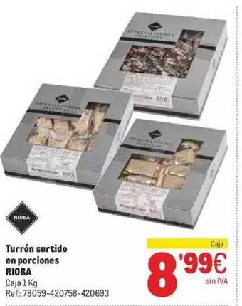 Makro Turrón surtido en porciones rioba oferta
