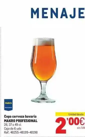 Makro Copa cerveza bavaria makro professional oferta