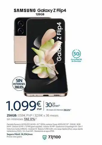 Movistar Samsung galaxy z flip 4 128gb oferta