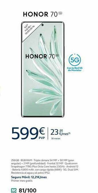 Movistar Honor 70 5g oferta