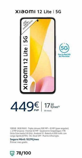 Movistar Xiaomi 12 lite - 5g oferta